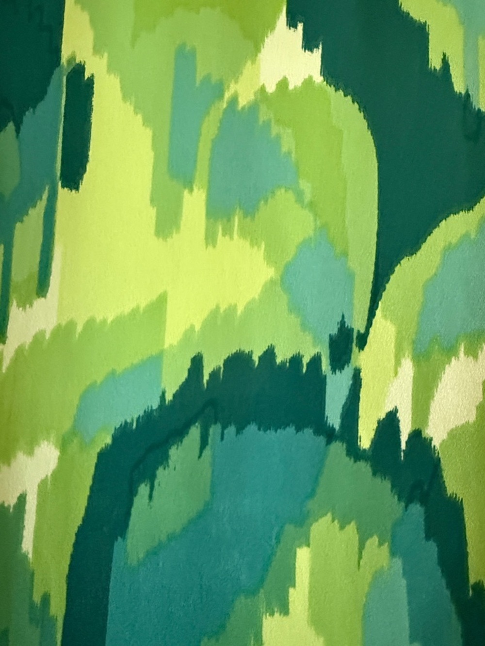 Adrienne Green Abstract V-Neck Silk-Like Blouse - Picture 5 of 6